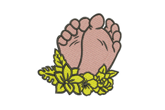 Baby Feet with Flowers