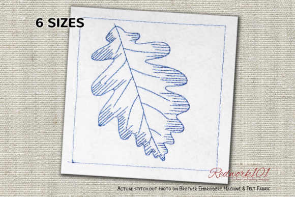 Common Oak Leaf Redwork Design
