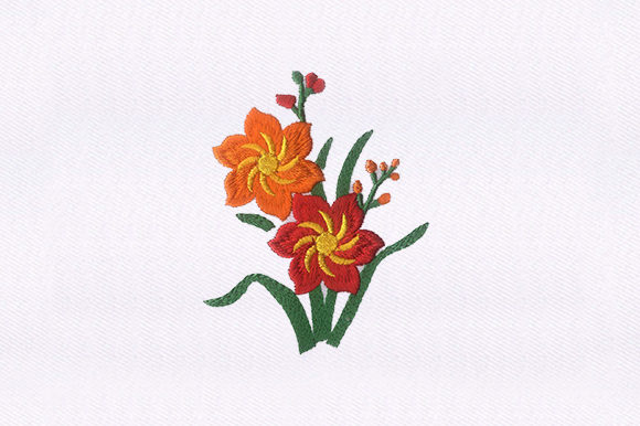 Orange Red Florals