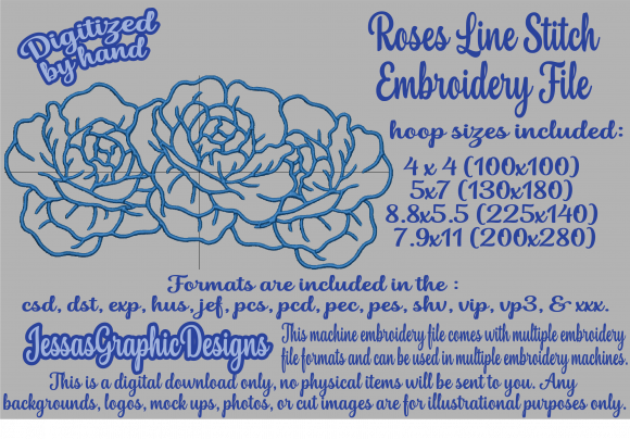 Roses Line Stitch